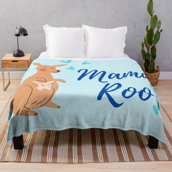 Aperçu de l'œuvre Mama Roo - Fête des Mères - Kangourou Mignon - Bleu créée et vendue par JLCole.