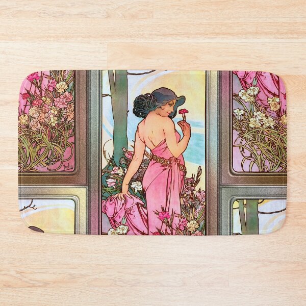 Item preview, Carnation Art Nouveau Portrait by Alphonse Mucha Old Masters Reproduction designed and sold by Xzendor7 Digital Art Creations.