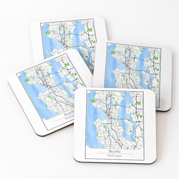 Item preview,  Watercolor Art Map of Seattle, Washington designed and sold by Mount-Molehill.