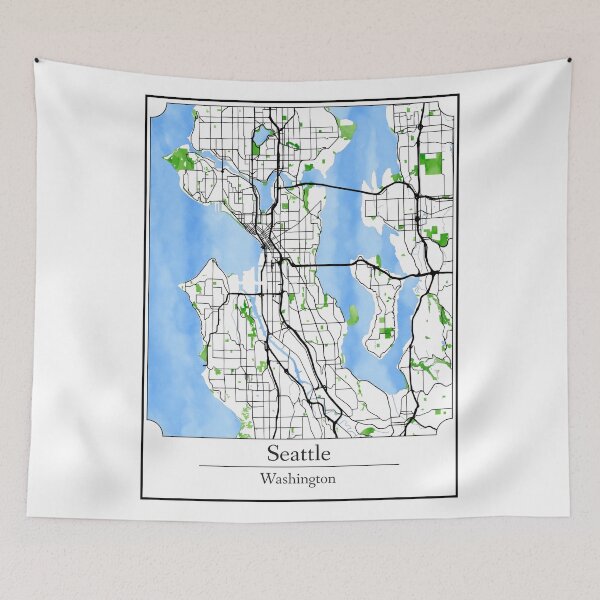 Item preview,  Watercolor Art Map of Seattle, Washington designed and sold by Mount-Molehill.