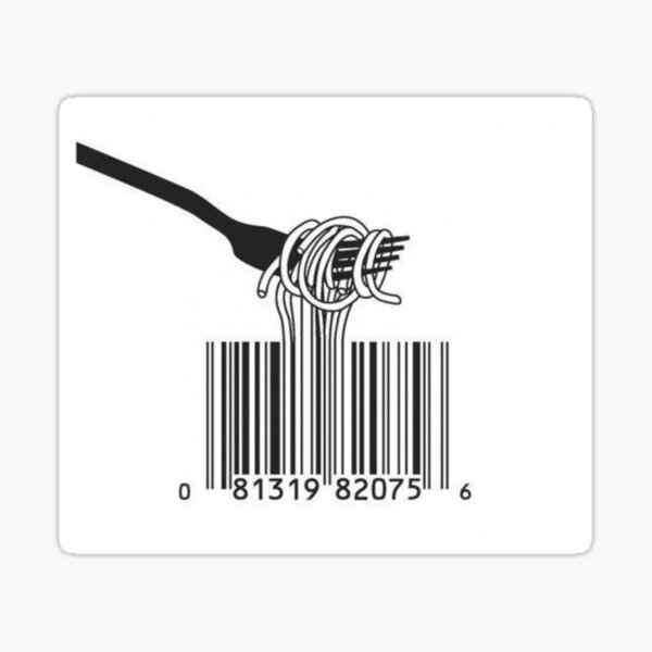 Barcode Spaghetti Sticker For Sale By Meganbxiley Redbubble 