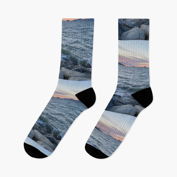 Item preview, Sunset at a rocky beach designed and sold by 2Cheesy4U.
