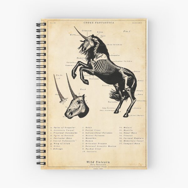 Item preview, Unicorn Skeleton - Vintage Illustrated Poster designed and sold by IconicDigital.
