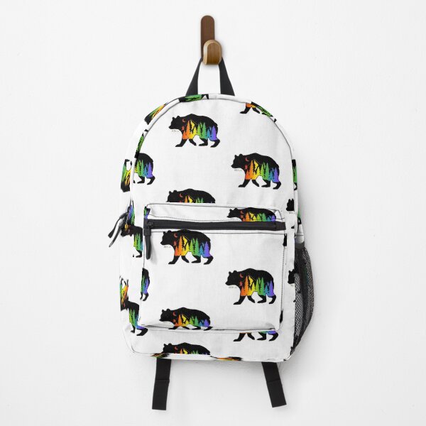 Item preview, Silhouette polar bear, rainbow landscape designed and sold by RikkyTeesPride.
