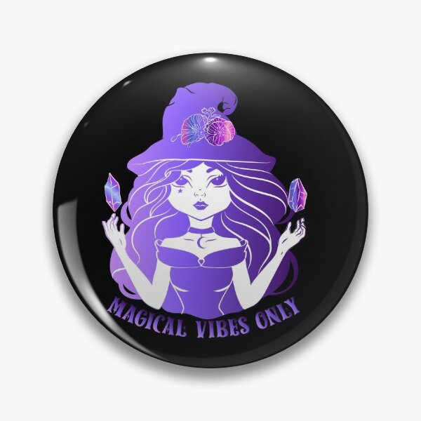 Item preview, magical vibes only witch with levitating cristals designed and sold by FRKI-DIDI.