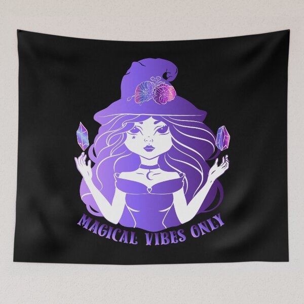 Item preview, magical vibes only witch with levitating cristals designed and sold by FRKI-DIDI.