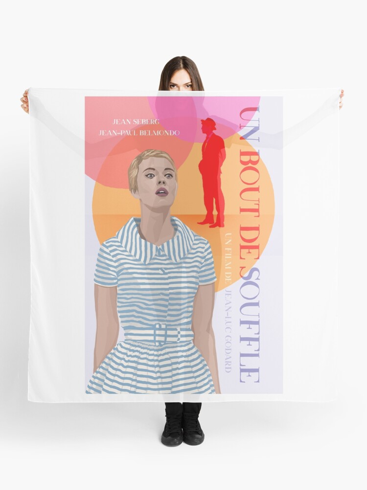 A Bout De Souffle Jean Luc Godard Jean Seberg Alternative Movie Poster Scarf By Cwayers Redbubble