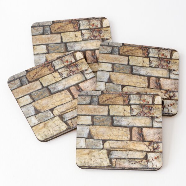 Item preview, Stone wall texture with climbing plants designed and sold by CatCarrot.