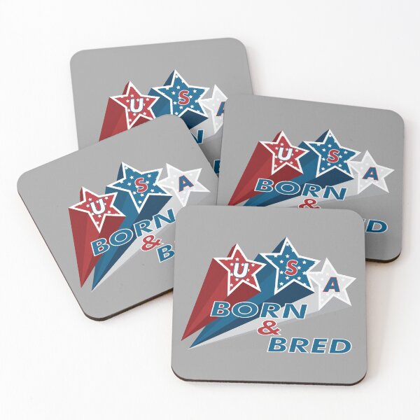 Item preview, USA Born & Bred (on grey) designed and sold by PawsitiveMum.