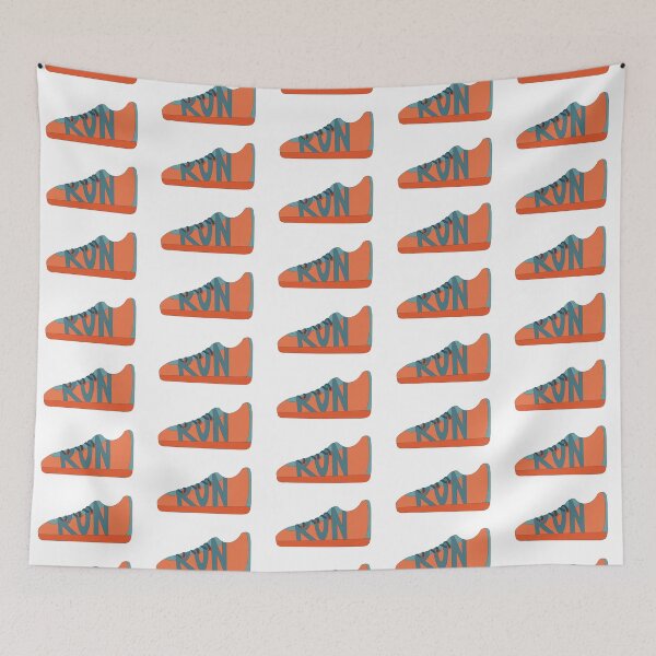 Item preview, Blue and Orange Running Shoe Doodle designed and sold by klaireep.