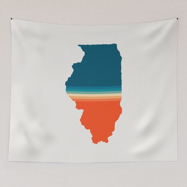 Item preview, Illinois State Retro Map designed and sold by Texterns.