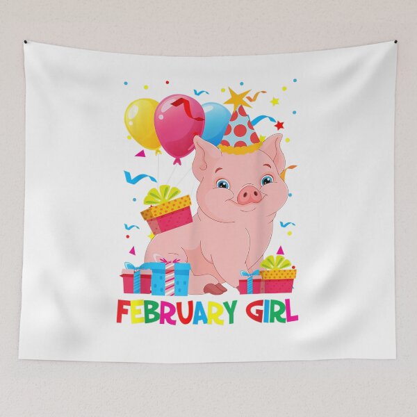 Item preview, Birthday Cute February Pig Girl  designed and sold by mylahKristian.