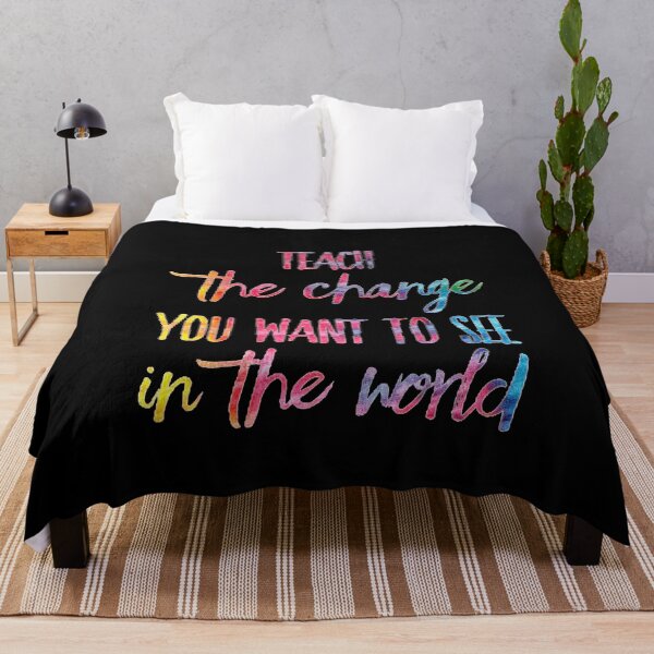 Item preview, Teach The Change You Want To See In The World Tie Dye On Black Background designed and sold by UncleStuScience.