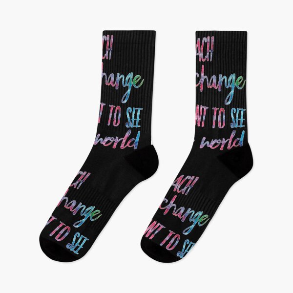 Item preview, Teach The Change You Want To See In The World Tie Dye On Black Background designed and sold by UncleStuScience.