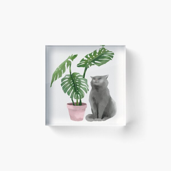 Item preview, Happy Cat Monstera designed and sold by Minmoji.