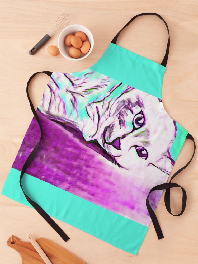 Thumbnail 1 of 6, Apron, Abstract Ragdoll Kitty designed and sold by ClosLineDesigns.