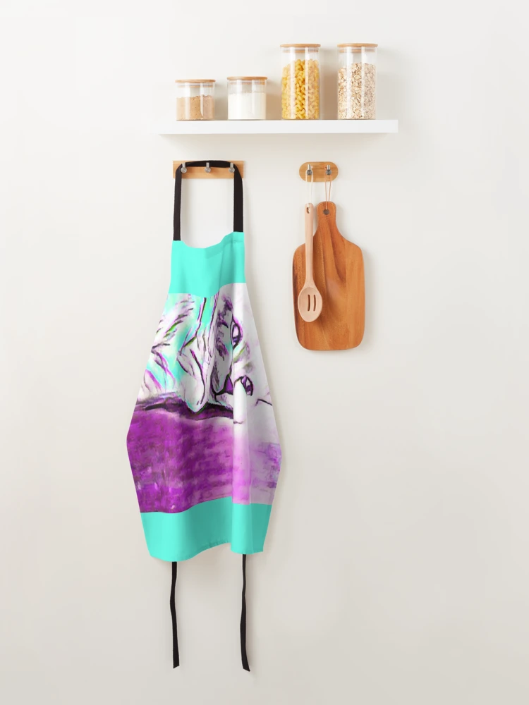 Thumbnail 4 of 6, Apron, Abstract Ragdoll Kitty designed and sold by ClosLineDesigns.