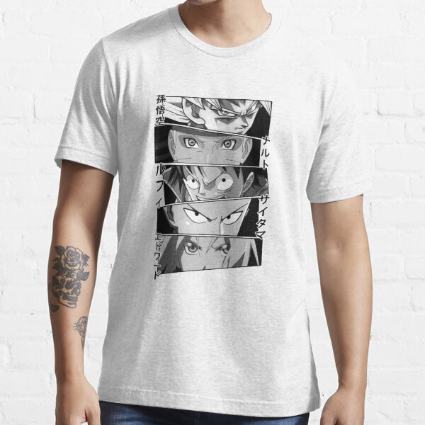 Personajes de caras de anime lindo Camiseta esencial