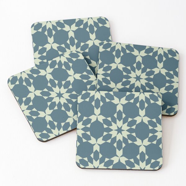Item preview, Blue/Green Geometric Snowflake Pattern designed and sold by sarabethtextile.