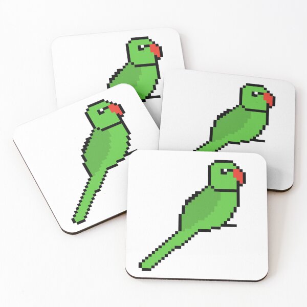Item preview, Pixel Art Green Ringneck designed and sold by Sauropsida.