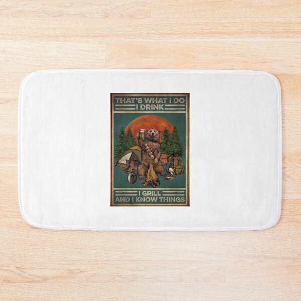 Item preview, Bear That's What I Do I Drink Beer I Grill And I Know Things Blood Moon Poster designed and sold by Wincenty-03.