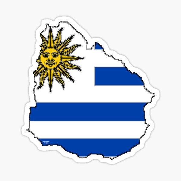 Item preview, Uruguay Map With Uruguay Flag designed and sold by Havocgirl.