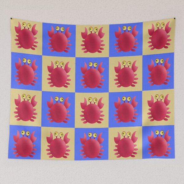 Aperçu de l'œuvre Mignon bébé crabe rouge heureux créée et vendue par Cuddlythopia.