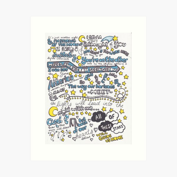 Item preview, All of the Stars Lyrics designed and sold by Drawingsbymaci.