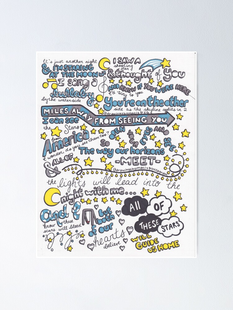 All Of The Stars Lyrics Poster By Drawingsbymaci Redbubble