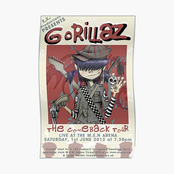 Poster Gorillaz Redbubble