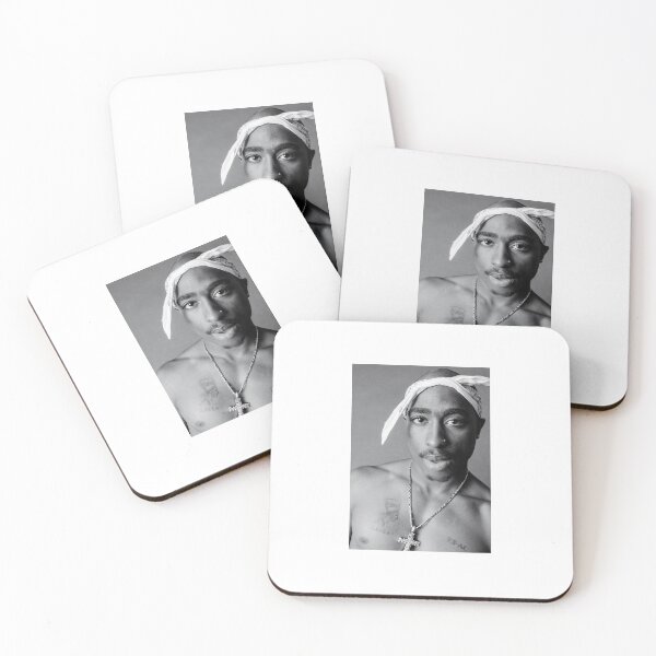 Retrato de Tupac 2pac Posavasos (lote de 4)