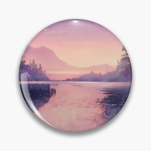 Item preview, View of a mountain lake at dusk with a blue sky designed and sold by amithachapa.