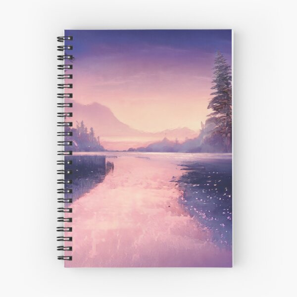 Item preview, View of a mountain lake at dusk with a blue sky designed and sold by amithachapa.