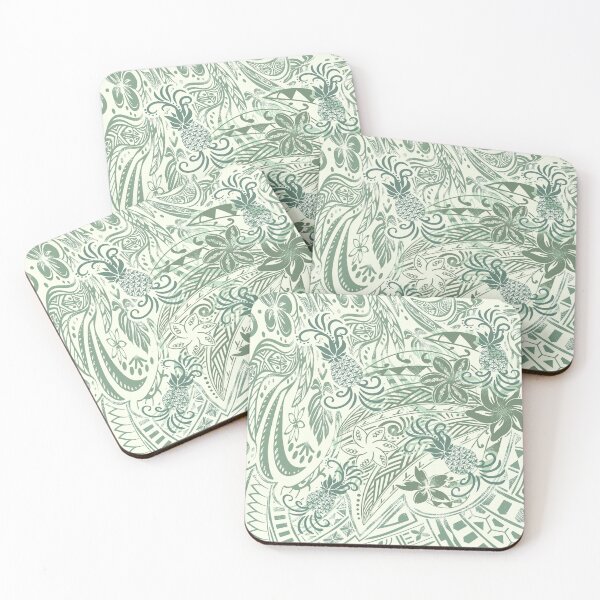 Item preview, Hawaiian - Polynesian Green Pineapple Print designed and sold by sunnthreads.