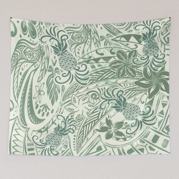 Item preview, Hawaiian - Polynesian Green Pineapple Print designed and sold by sunnthreads.