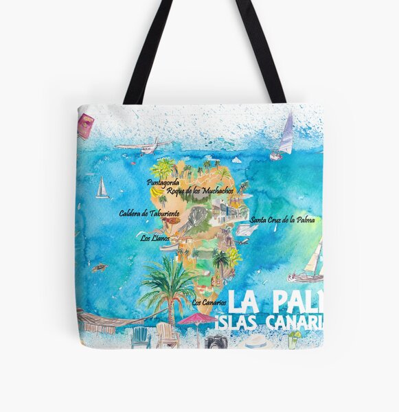 Item preview, La Palma Illustrated Travel Map with Roads and Highlights designed and sold by artshop77.