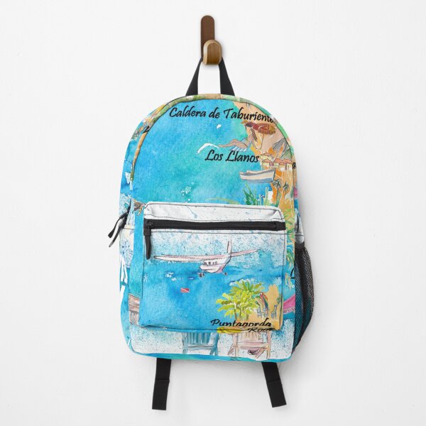 Item preview, La Palma Illustrated Travel Map with Roads and Highlights designed and sold by artshop77.