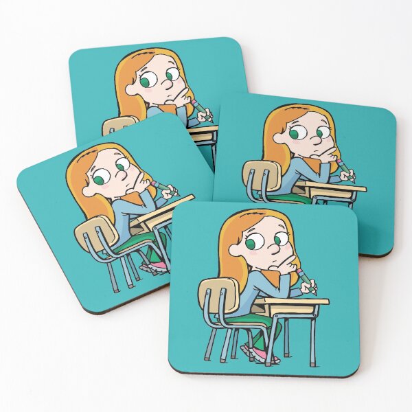 Item preview, the girl is thinking about a task in the school desk designed and sold by duxpavlic.