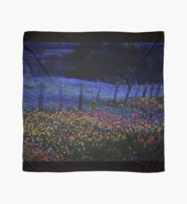 Neon Bluebonnets and Wildflowers at Night Scarf