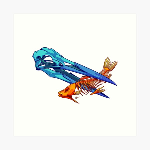 Heron and Goldfish Art Print