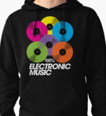 100% Electronic Music (black) Pullover Hoodie