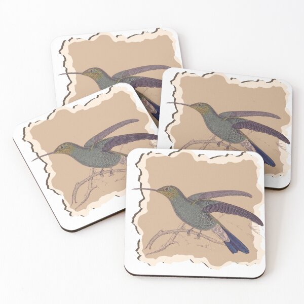 Item preview, VINTAGE HUMMING BIRD | 1880s style retro bird nature drawing hummingbird designed and sold by Le Plus Three.
