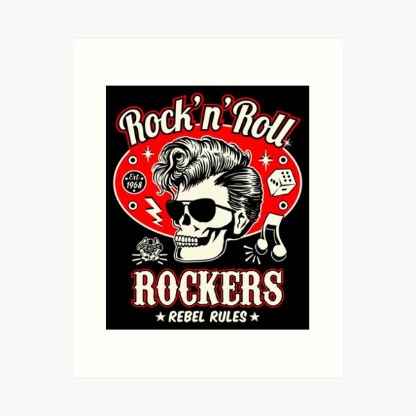 Rockabilly Music Rock N Roll Bikers Skull Rockers Psychobilly Art