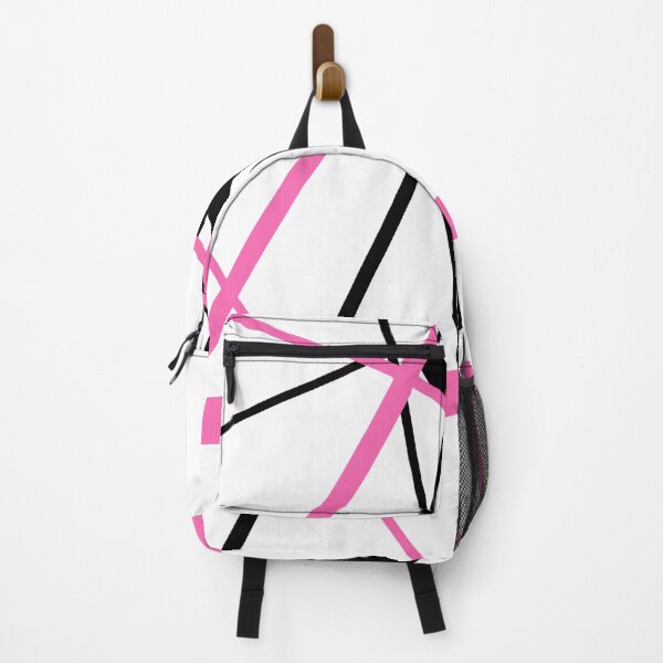 Item preview, Seamless Abstract Pink and Black Stripes on White Pattern designed and sold by taiche.