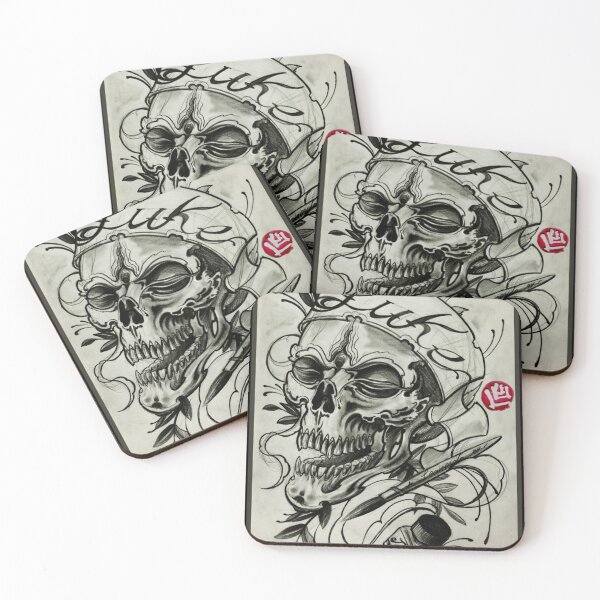 Item preview, Skull with laurel Luke Red designed and sold by lukeredtattoo.
