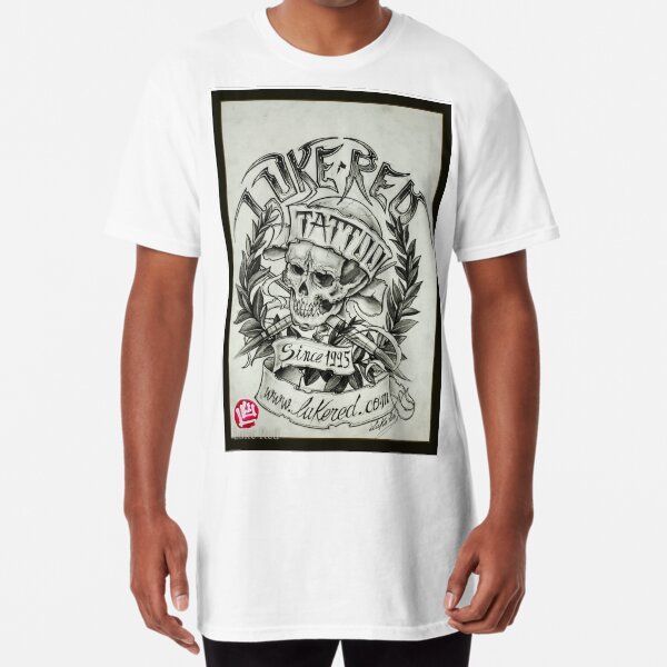 Skull with laurel Luke Red Long T-Shirt