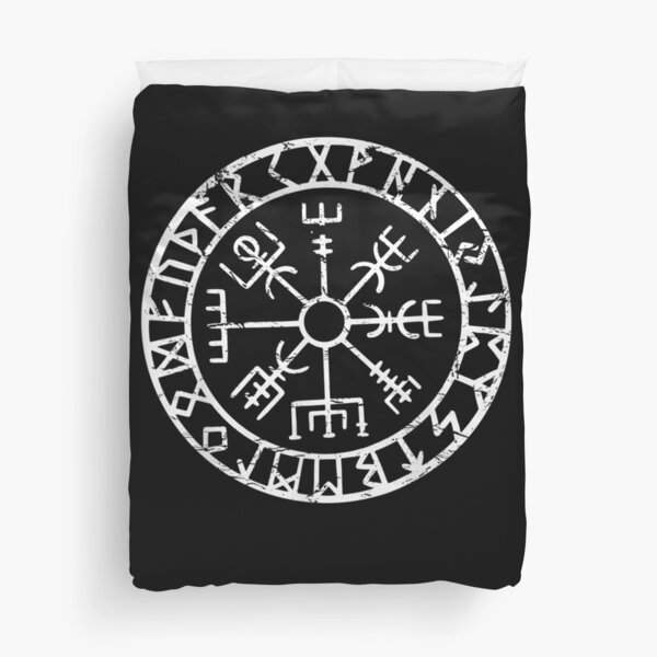 Viking Compass Vegvisir Icelandic Nordic Norse Viking Symbol T-Shirt Duvet Cover