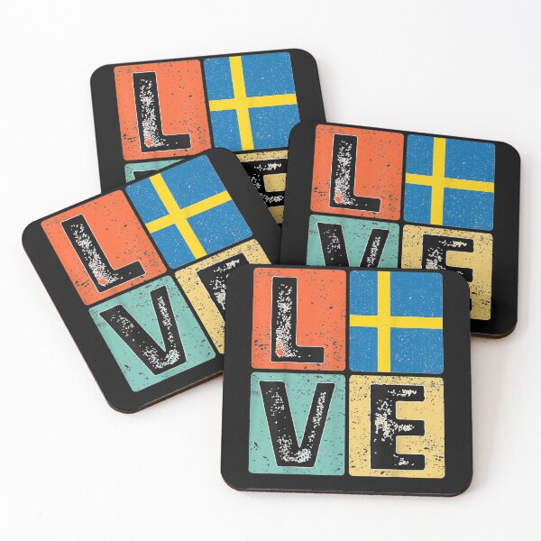 Item preview, Vintage Retro I Love Swedish Flag For Sweden Pride Gift  designed and sold by christinero2.