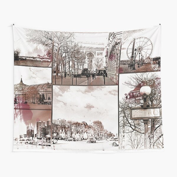 Paris Collage Tapestries for Sale | Redbubble