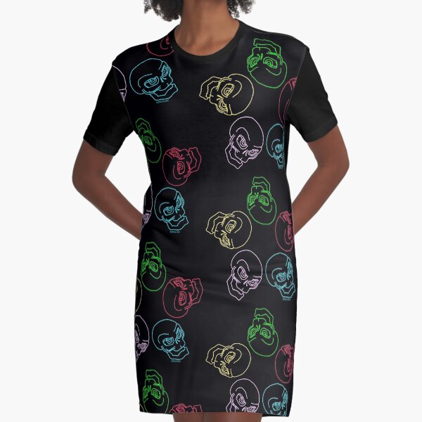 Gruff Skull Quintet 3 Graphic T-Shirt Dress